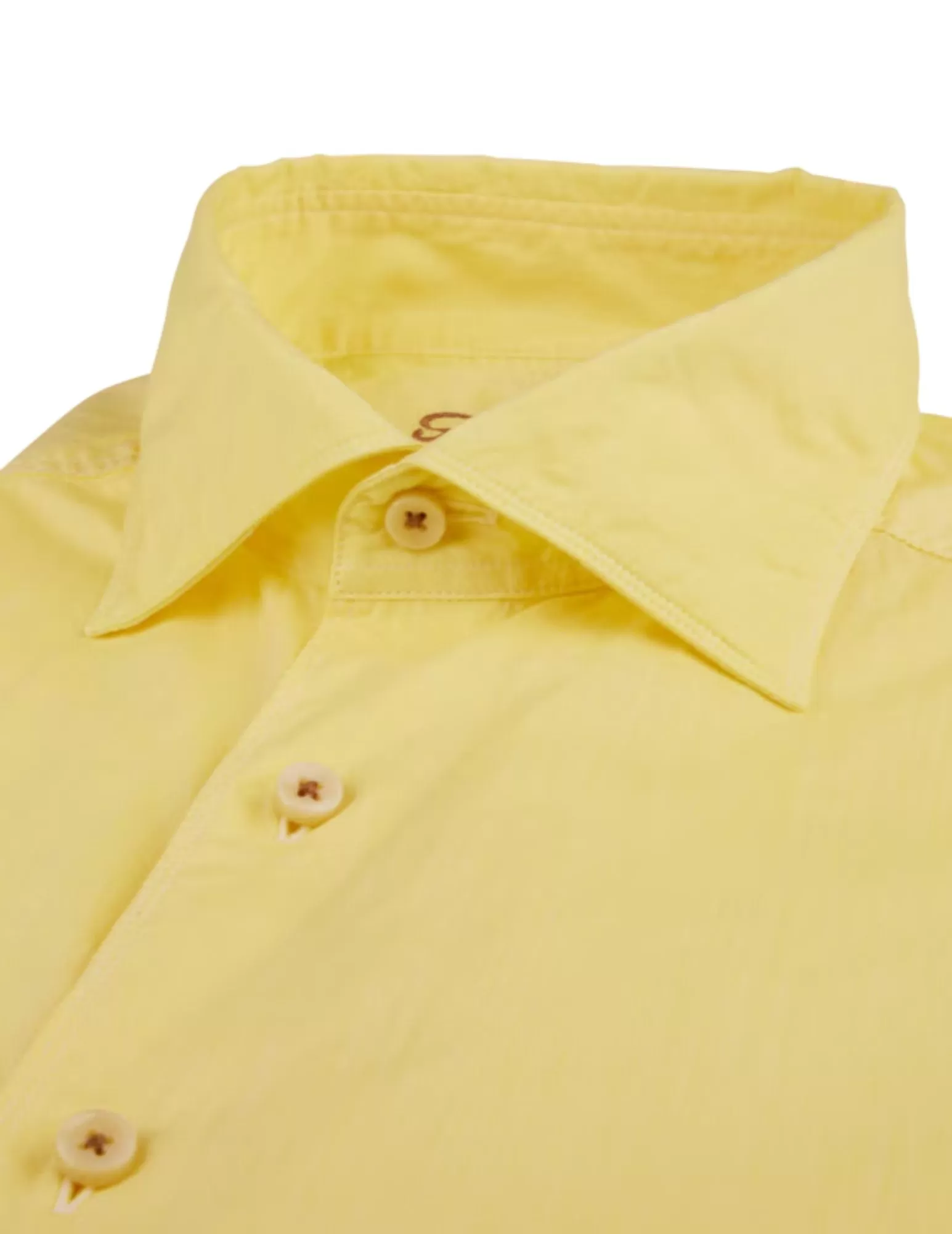 Casual Yellow Poplin Shirt | Fitted Body