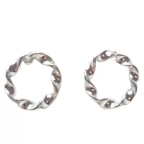 Circle Twist stud earrings Silver