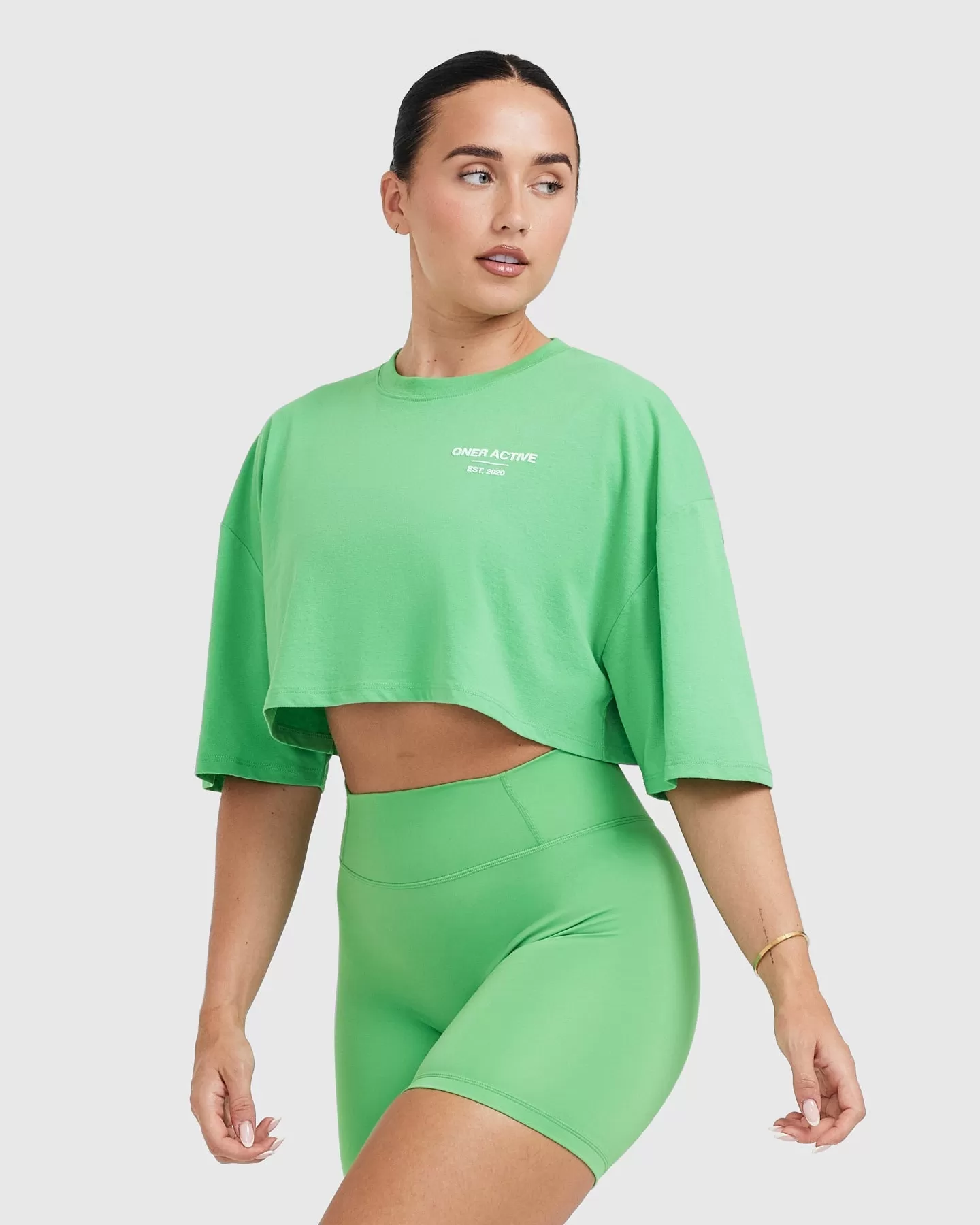 Classic Lifters Graphic Relaxed Crop Lightweight T-Shirt | Jade