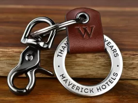 Client Employee Appreciation Leather Keychain - Ring