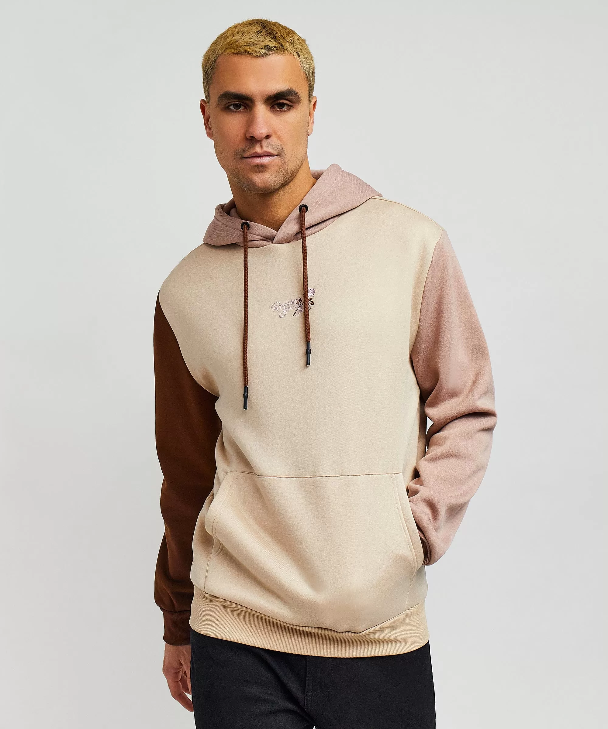 Cross Block Hoodie - Cream