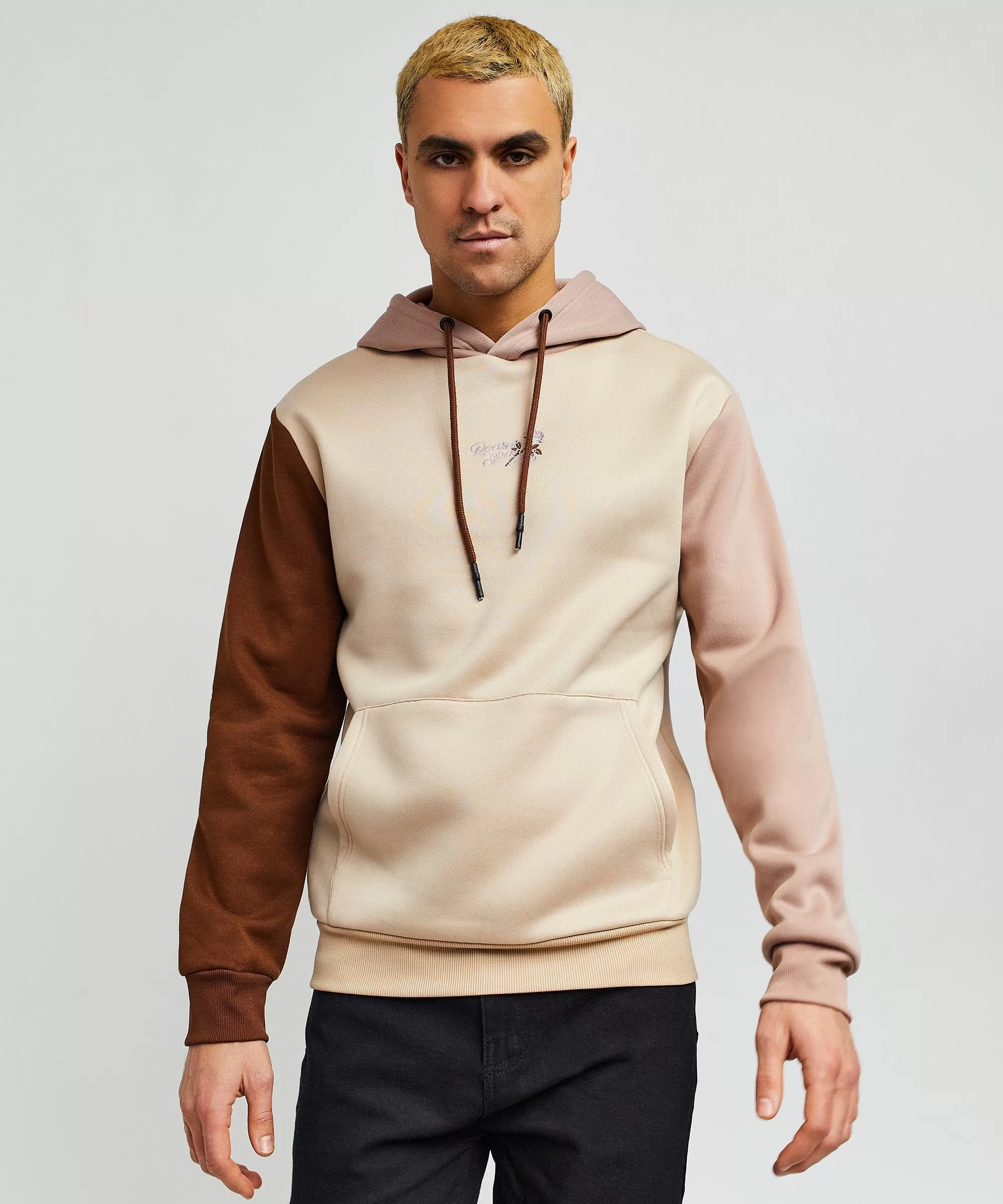 Cross Block Hoodie - Cream