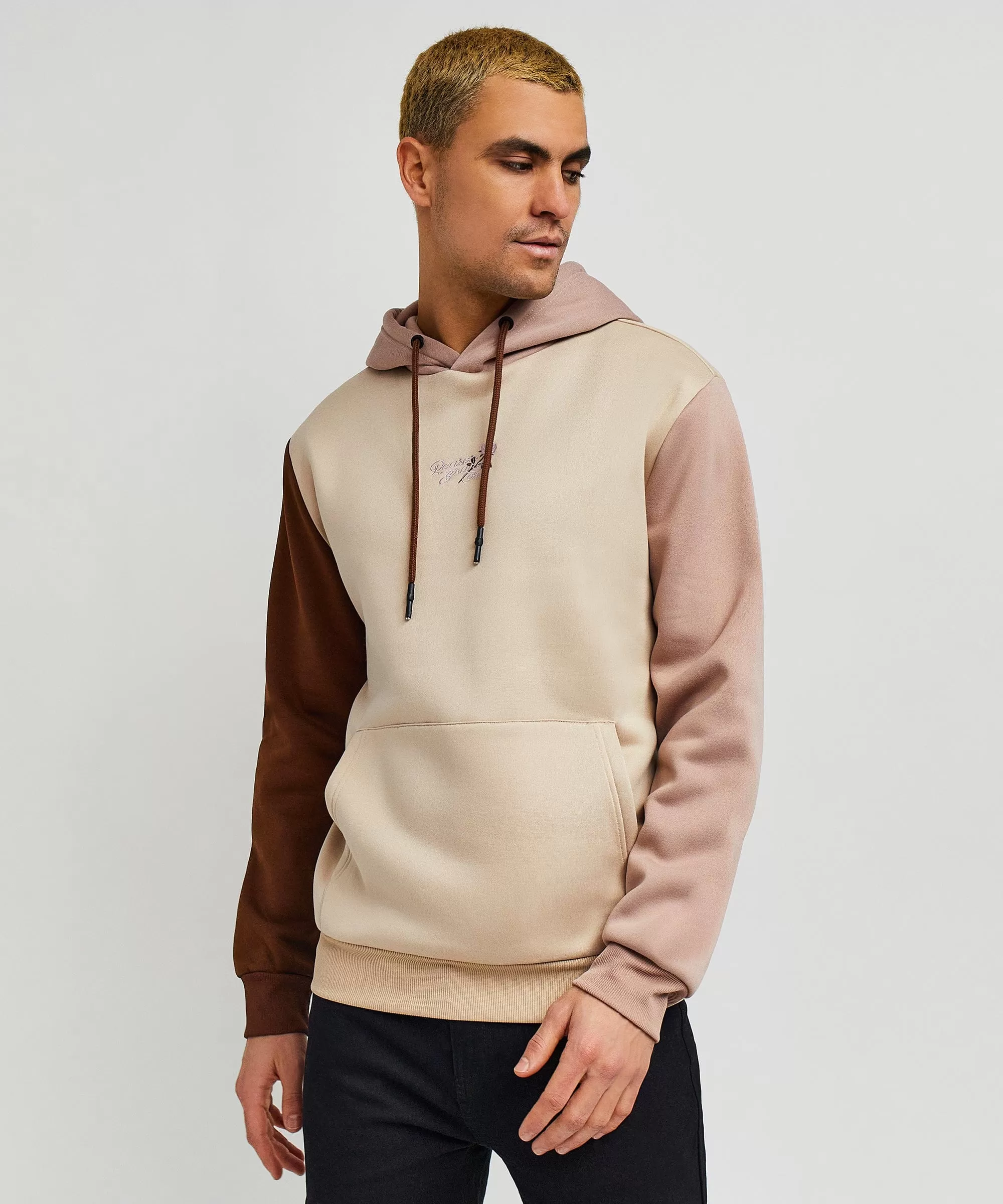 Cross Block Hoodie - Cream