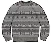 Cutback Fairisle Knitted Jumper - Grey Marl