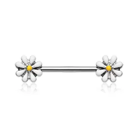 Daisy Field Nipple Barbell Ring