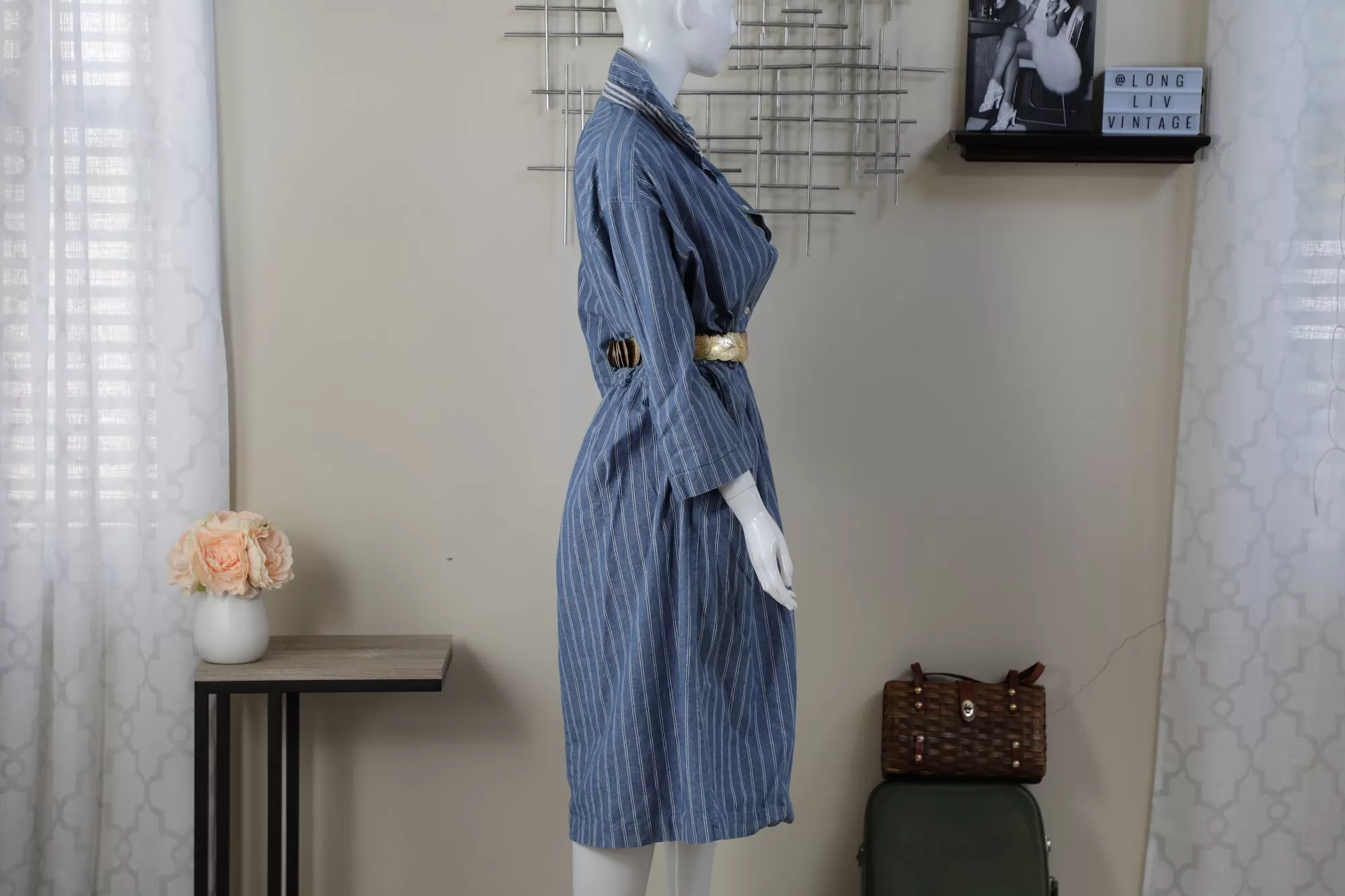 Denim Striped Dress (Fits up to a Size 16)