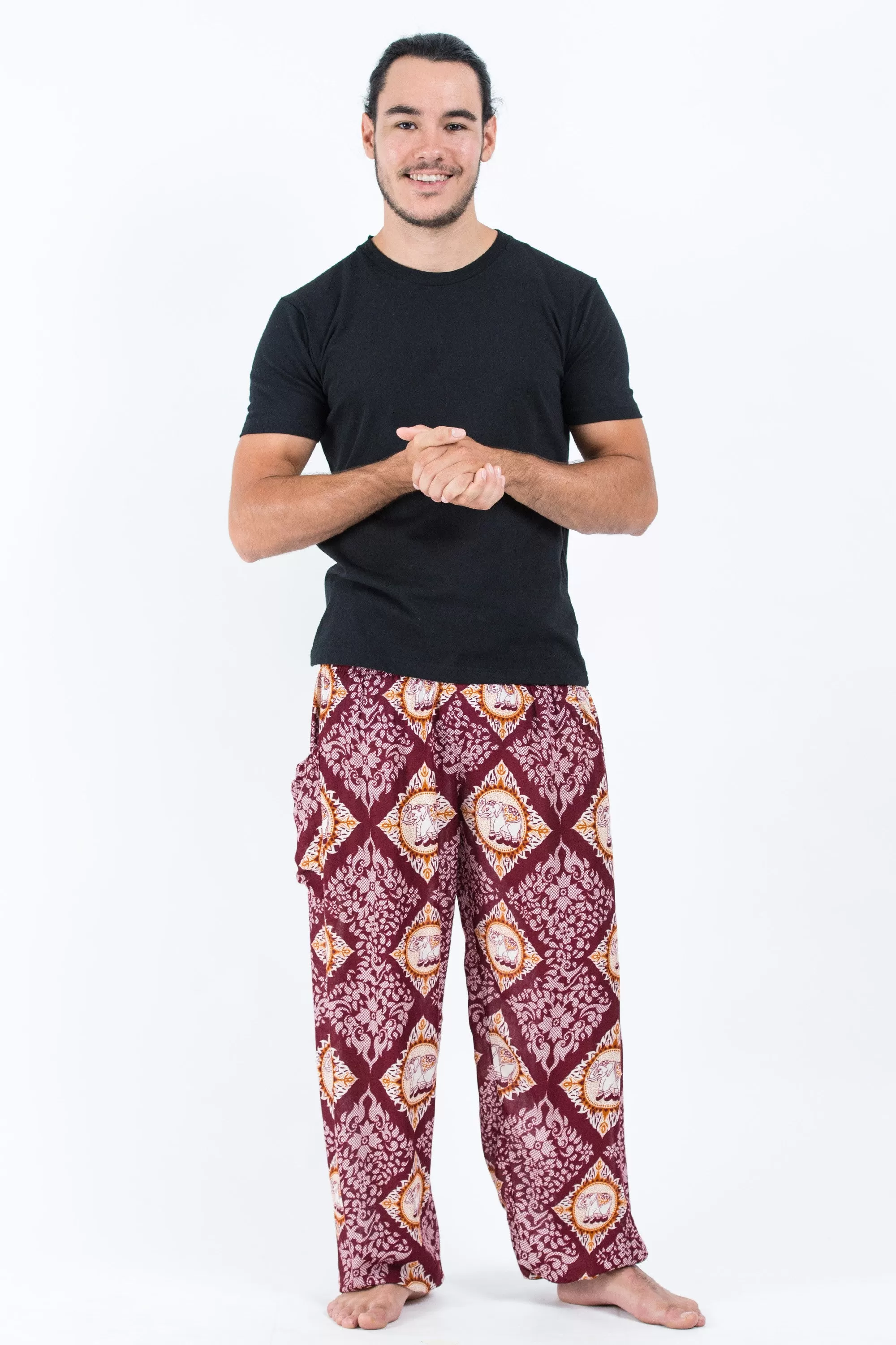 Diamond Elephant Men's Elephant Pants in Red