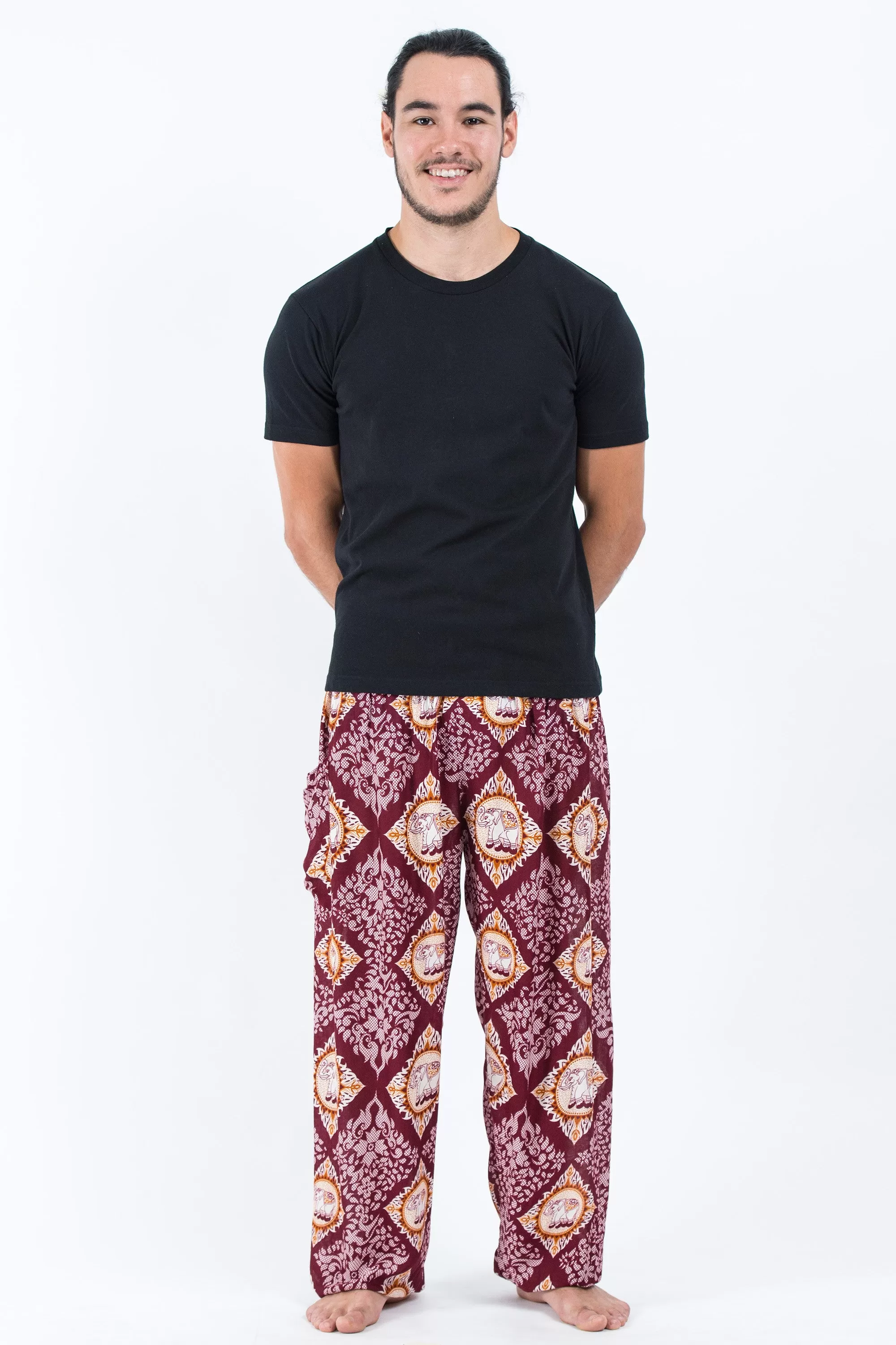 Diamond Elephant Men's Elephant Pants in Red