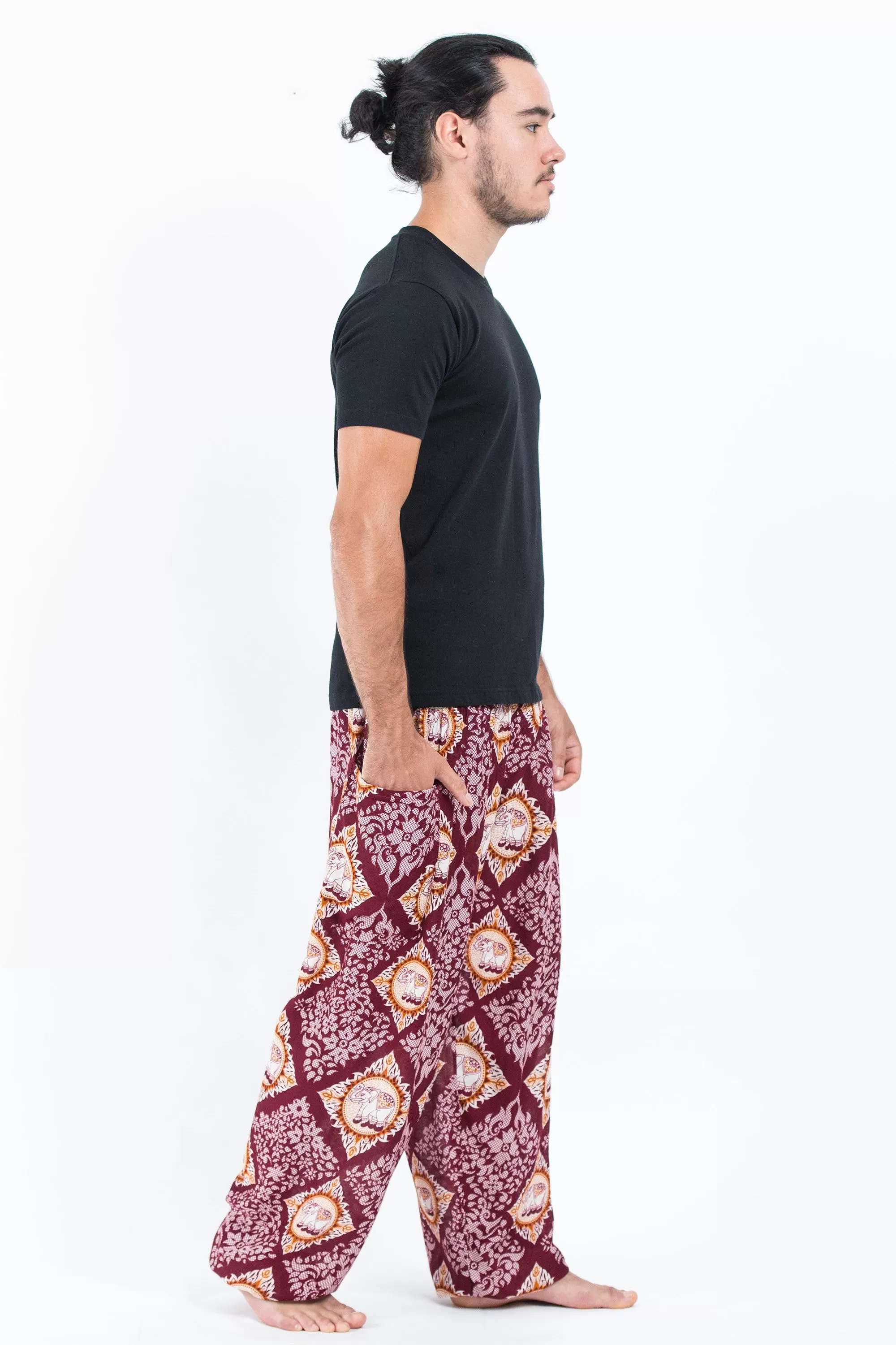 Diamond Elephant Men's Elephant Pants in Red