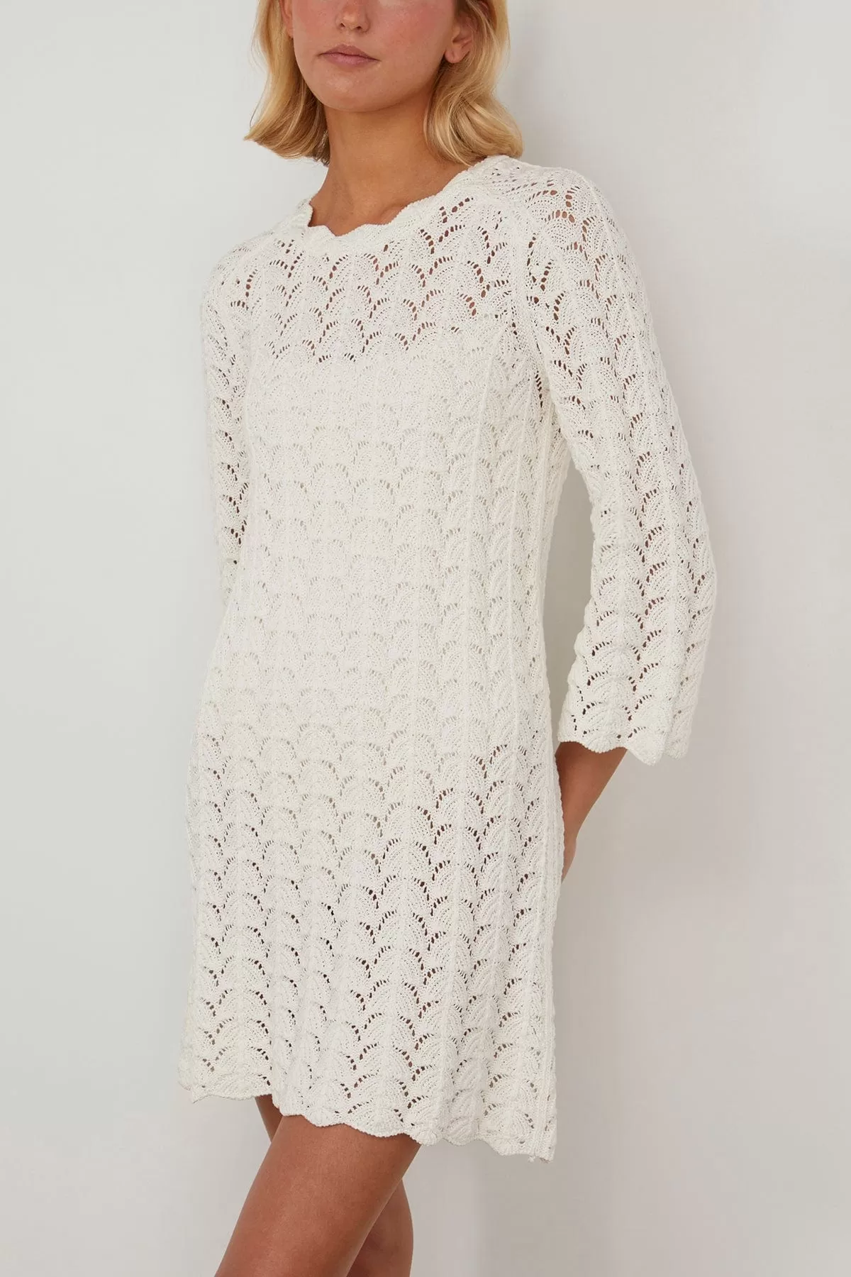 Ditu Long Sleeve Dress in Ivory