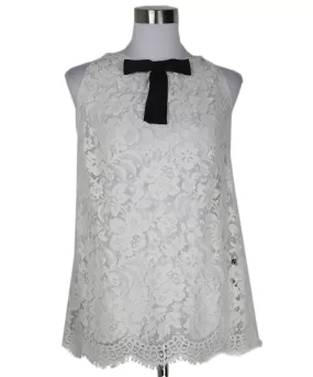 Dolce & Gabbana White Lace Bow Top sz 8