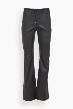 Drawstring Straight Leg Pant in Black