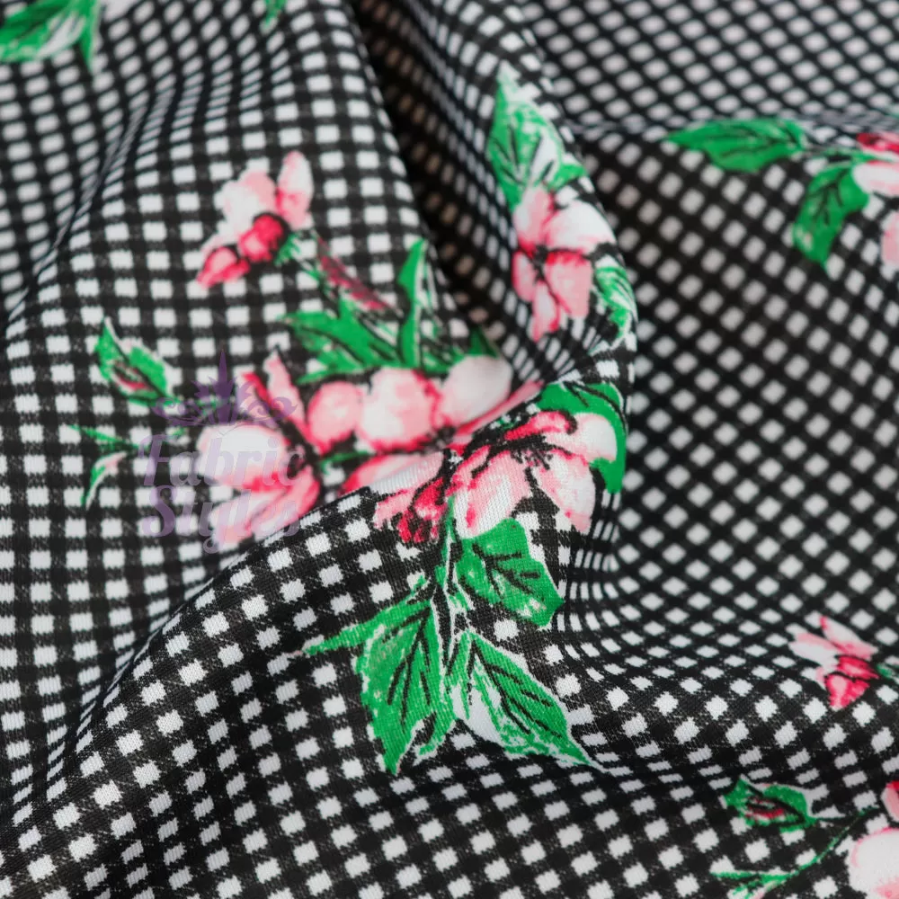 FS666 Gingham Pink Floral