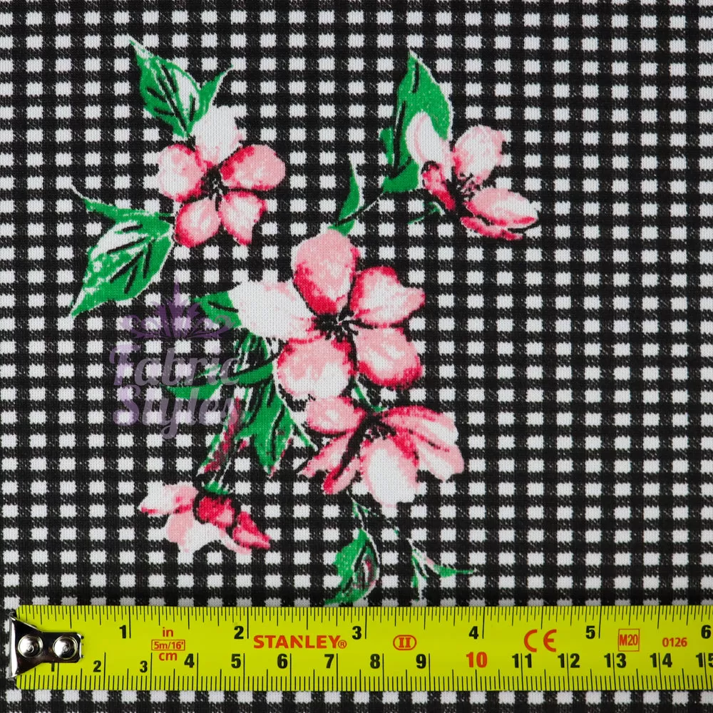 FS666 Gingham Pink Floral