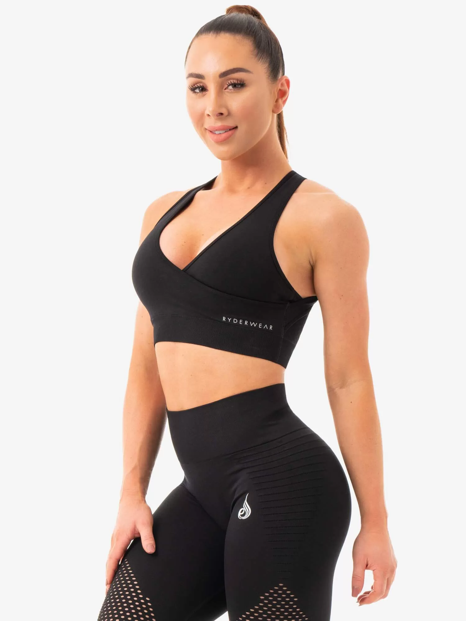 Geo Seamless Sports Bra - Black