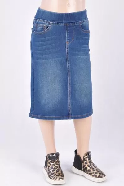 GIRLS Classic Waistband Denim Skirt (Indigo) - FINAL SALE