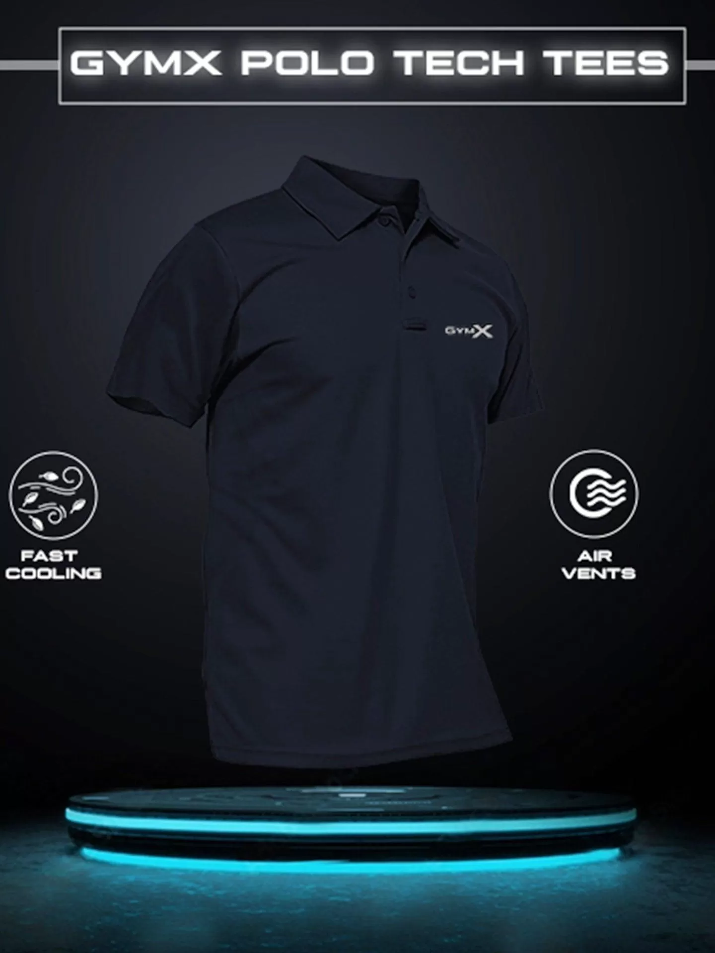 GymX Polo Tech Tee: Infinity Blue