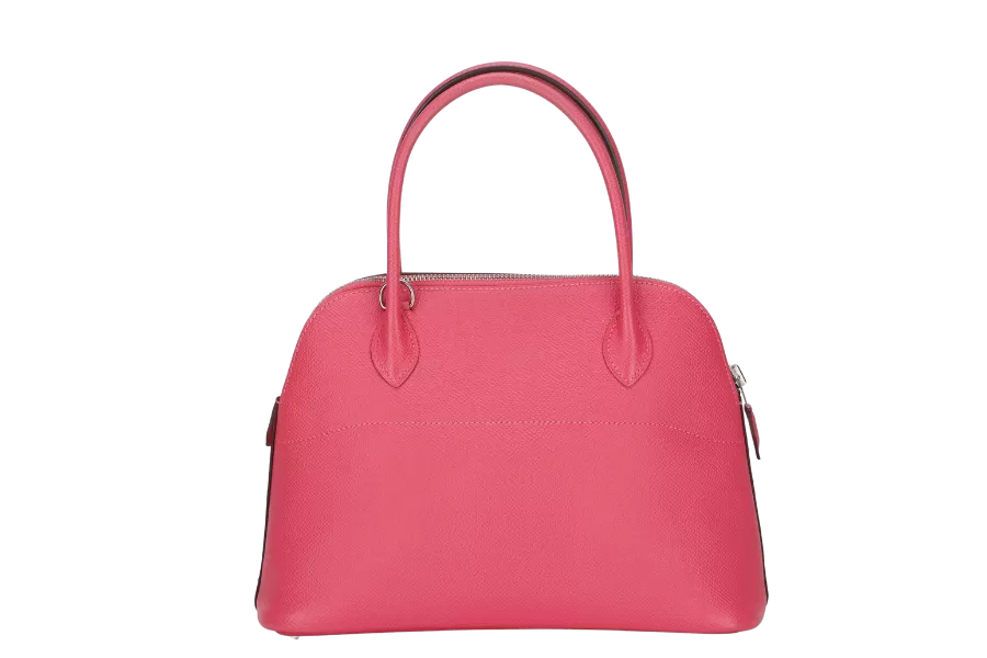 HERMES BOLIDE 27 (STAMP T) BUBBLEGUM PINK EPSOM LEATHER WITH STRAP, CARE CARD & DUST COVER