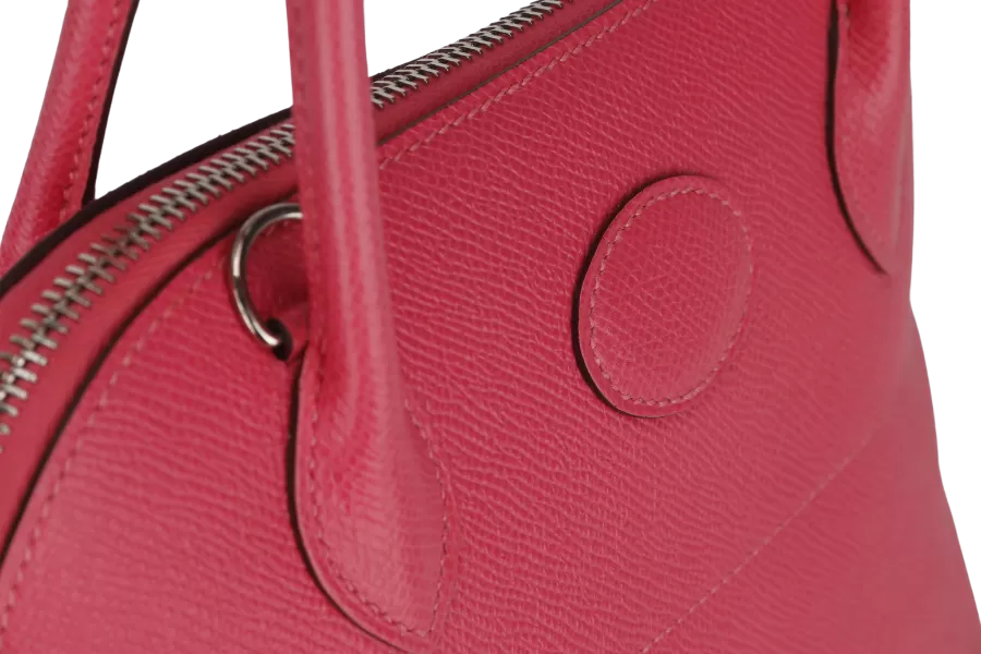 HERMES BOLIDE 27 (STAMP T) BUBBLEGUM PINK EPSOM LEATHER WITH STRAP, CARE CARD & DUST COVER