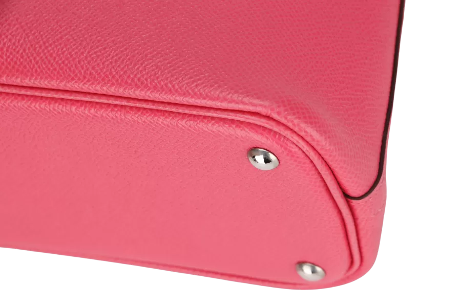 HERMES BOLIDE 27 (STAMP T) BUBBLEGUM PINK EPSOM LEATHER WITH STRAP, CARE CARD & DUST COVER