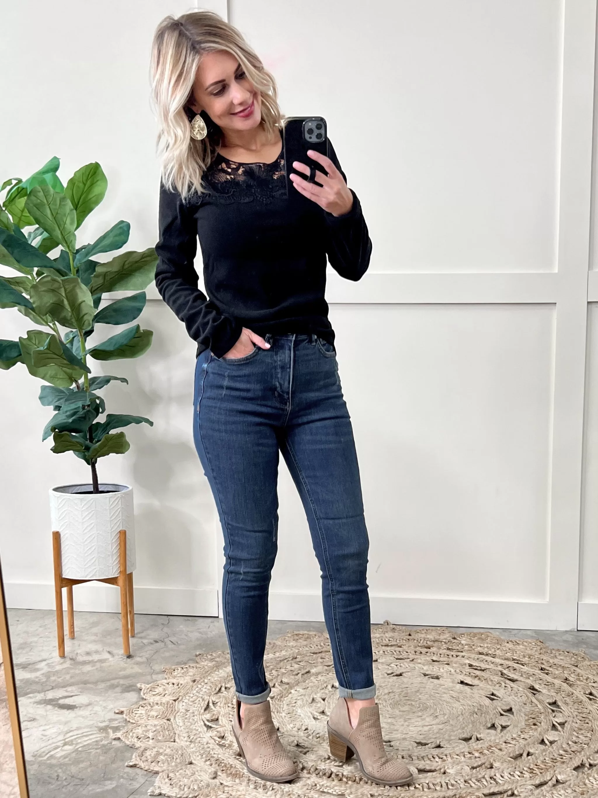 High Waisted Tummy Control Dark Wash Judy Blue Jeans