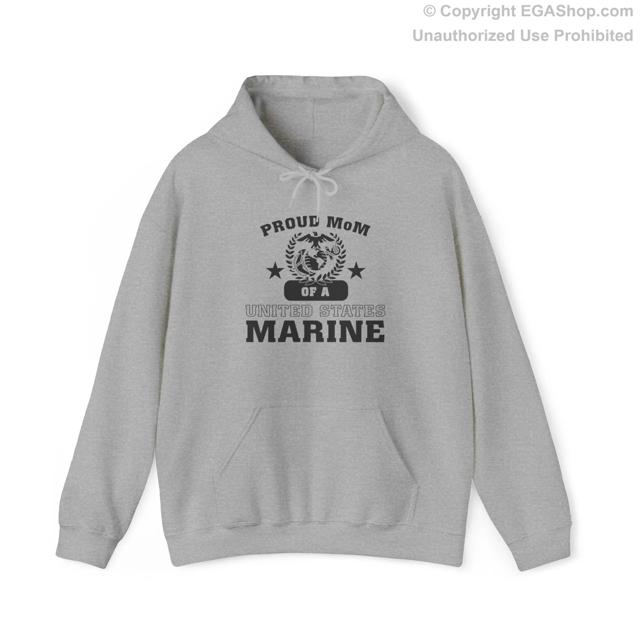 Hoodie: Proud MoM of a Marine (Varsity Style, Color Choices)