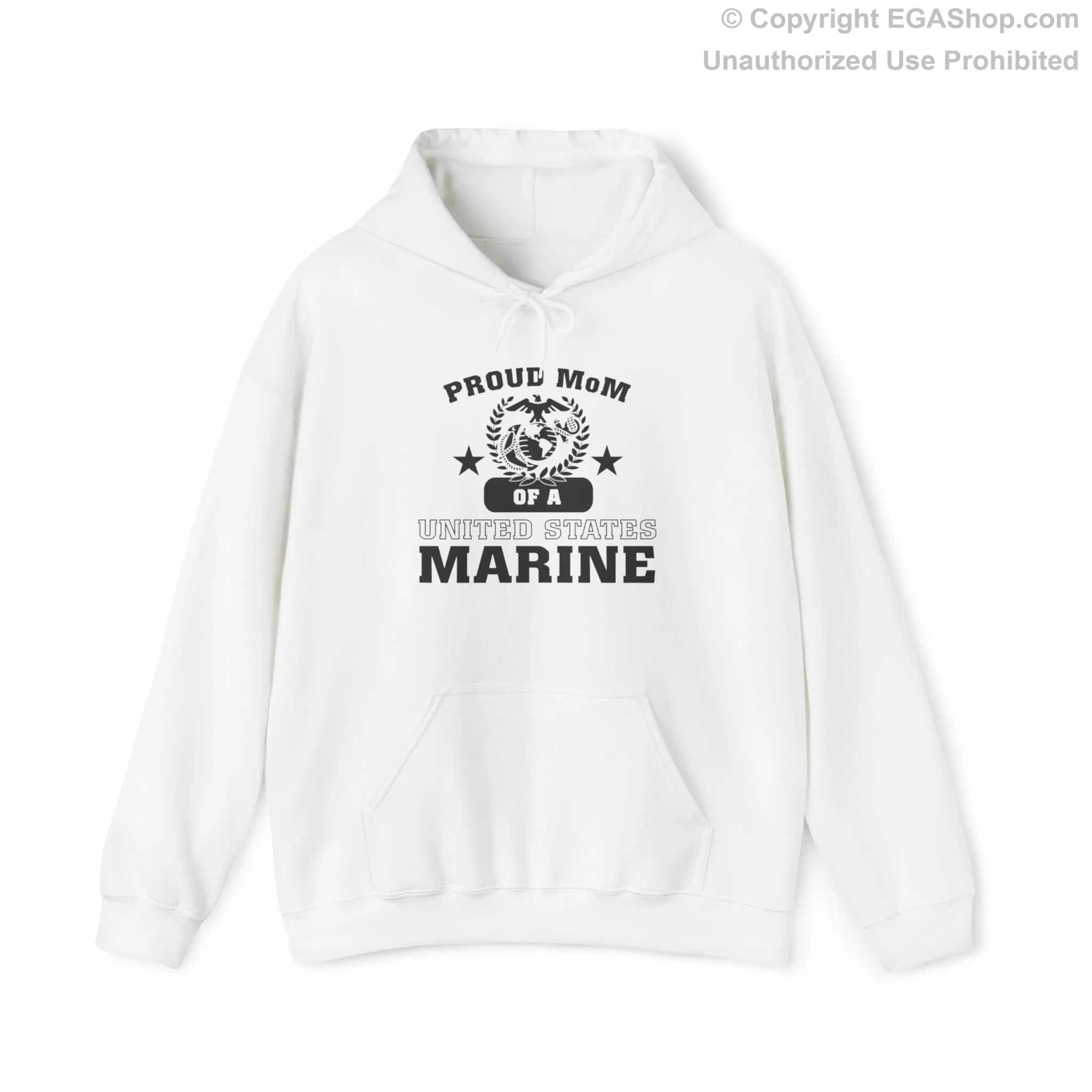 Hoodie: Proud MoM of a Marine (Varsity Style, Color Choices)