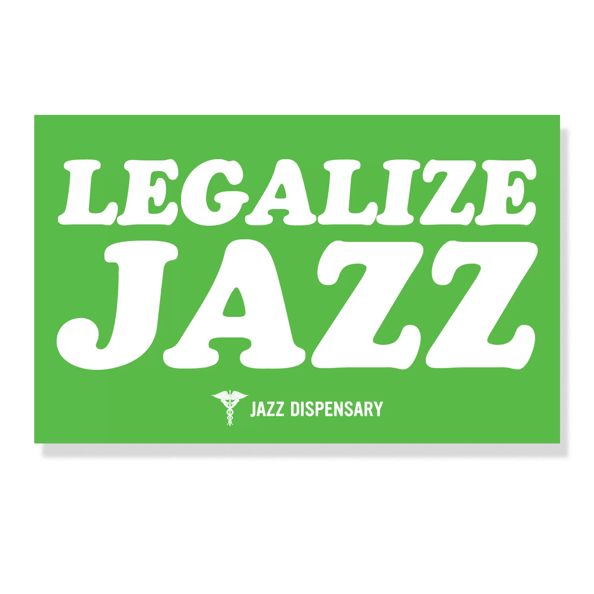 Jazz Dispensary "Legalize Jazz" 4x2.5 Sticker