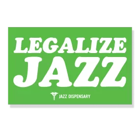 Jazz Dispensary "Legalize Jazz" 4x2.5 Sticker