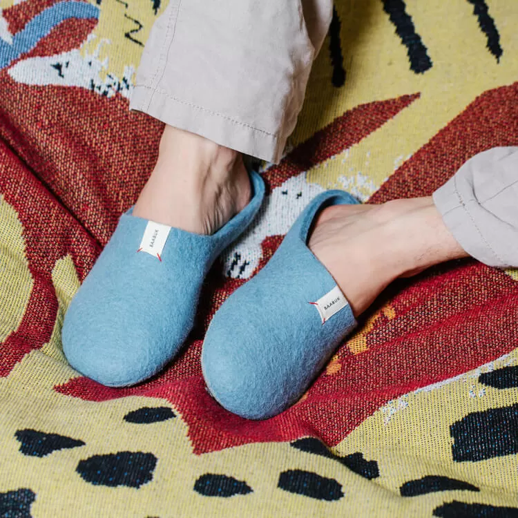 Kanga Slippers - Light Blue