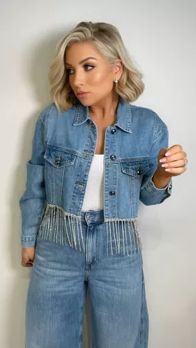 KARA CRYSTAL DENIM JACKET