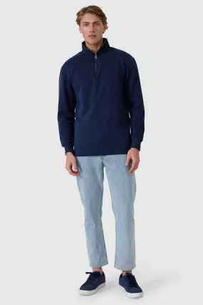 Kellock Ribbed Quarter Zip Navy