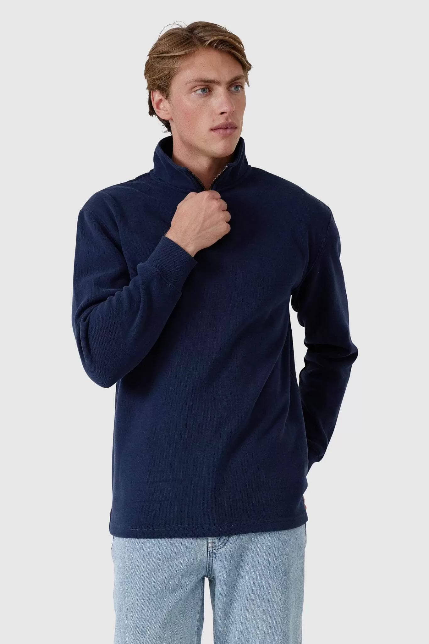 Kellock Ribbed Quarter Zip Navy