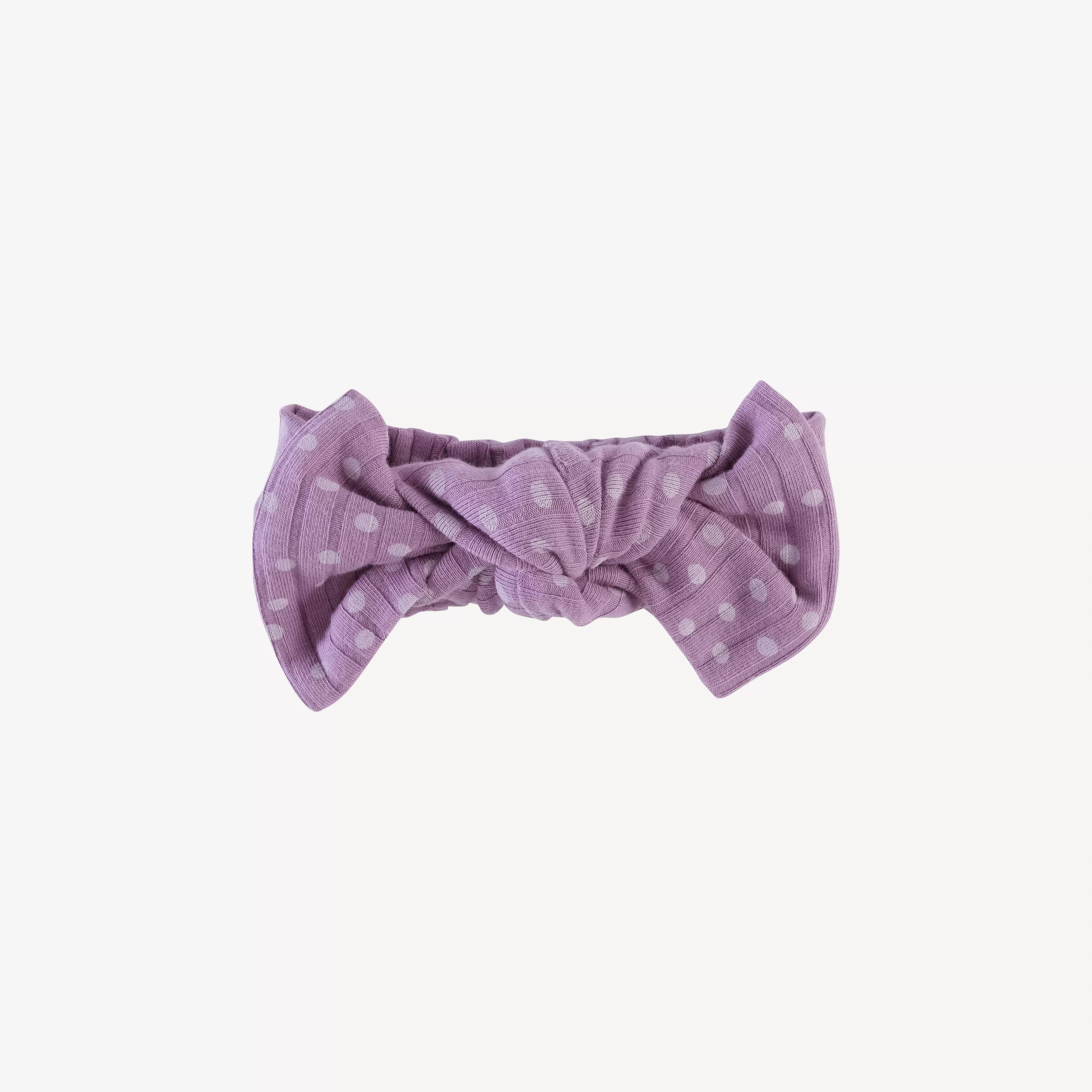 large bow elastic headband | very grape dot | classic rib