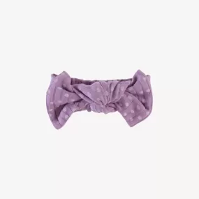 large bow elastic headband | very grape dot | classic rib