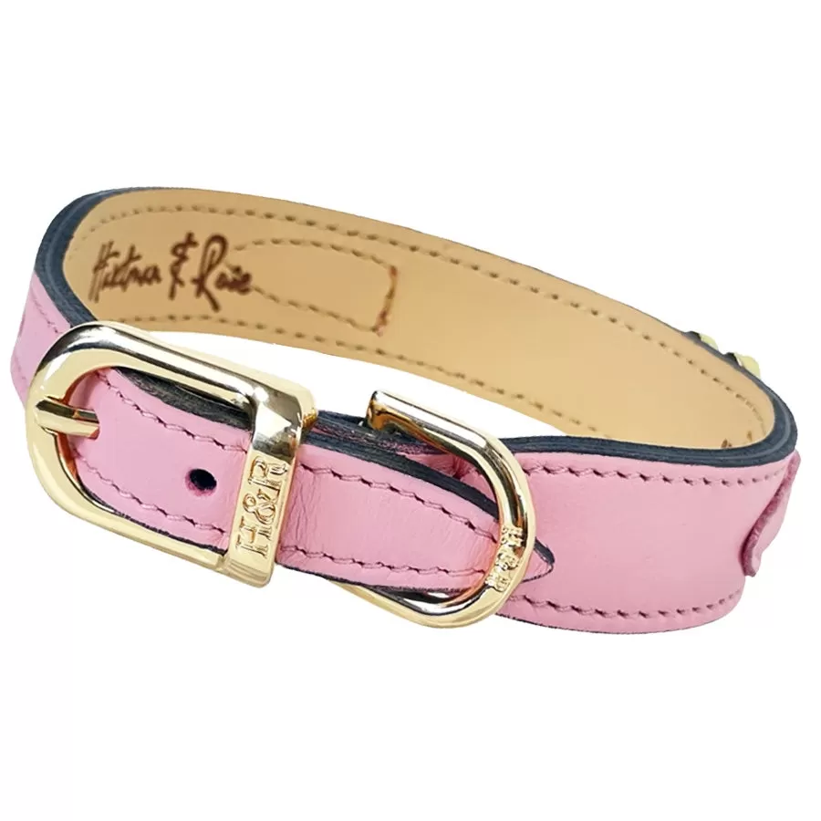 Leap Frog Dog Collar in Sweet Pink & Gold