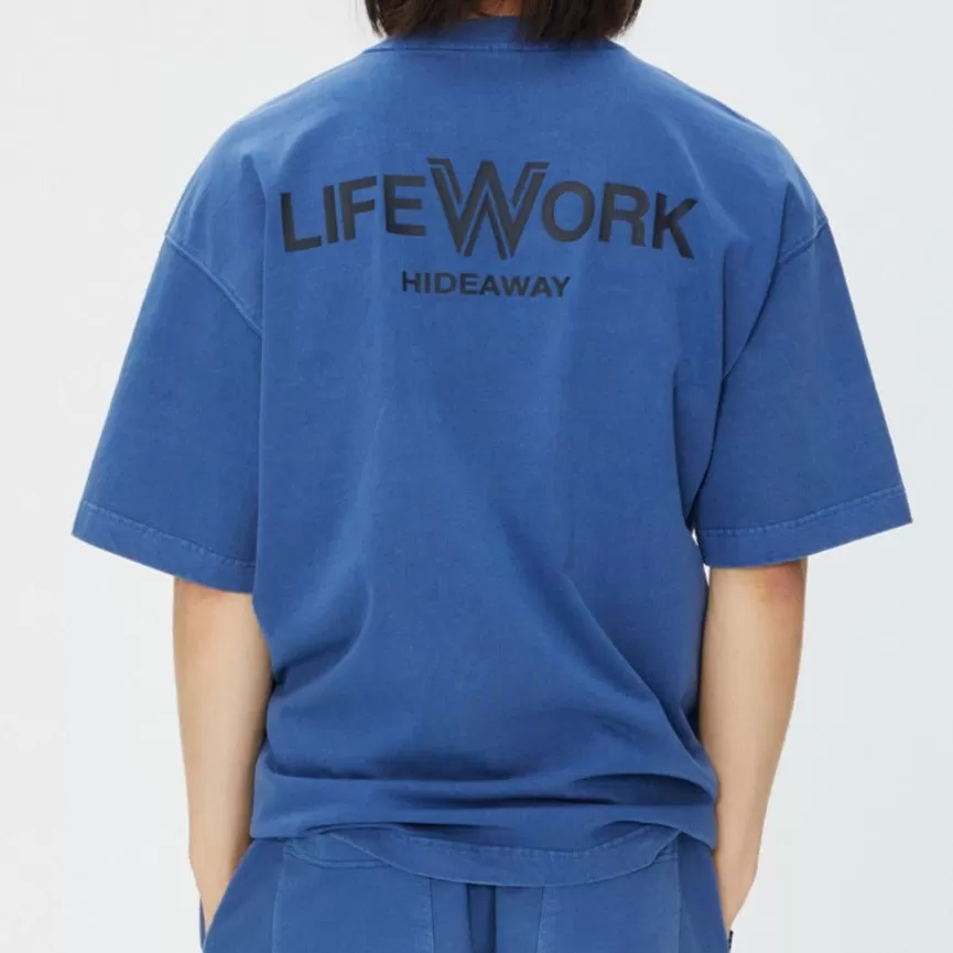 LifeWork Square Logo Patch Tee Blue