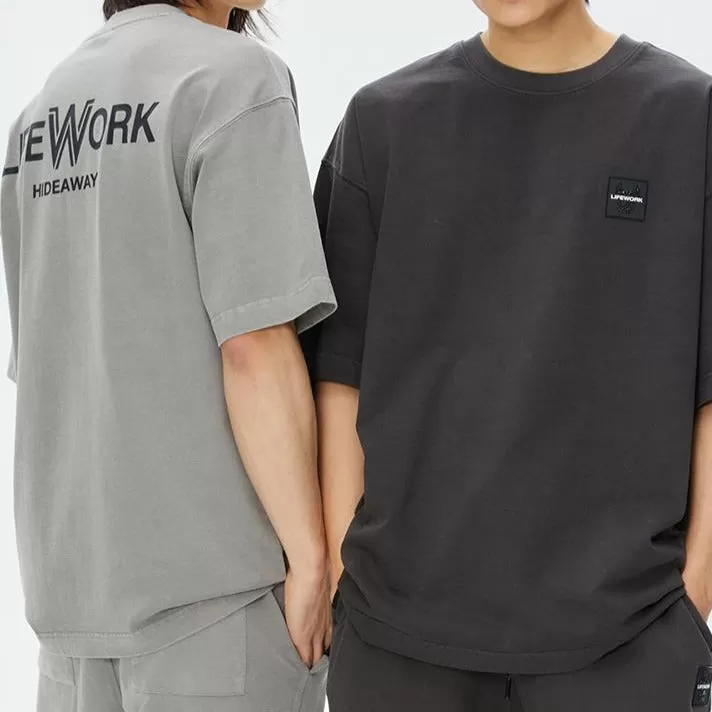 LifeWork Square Logo Patch Tee Blue