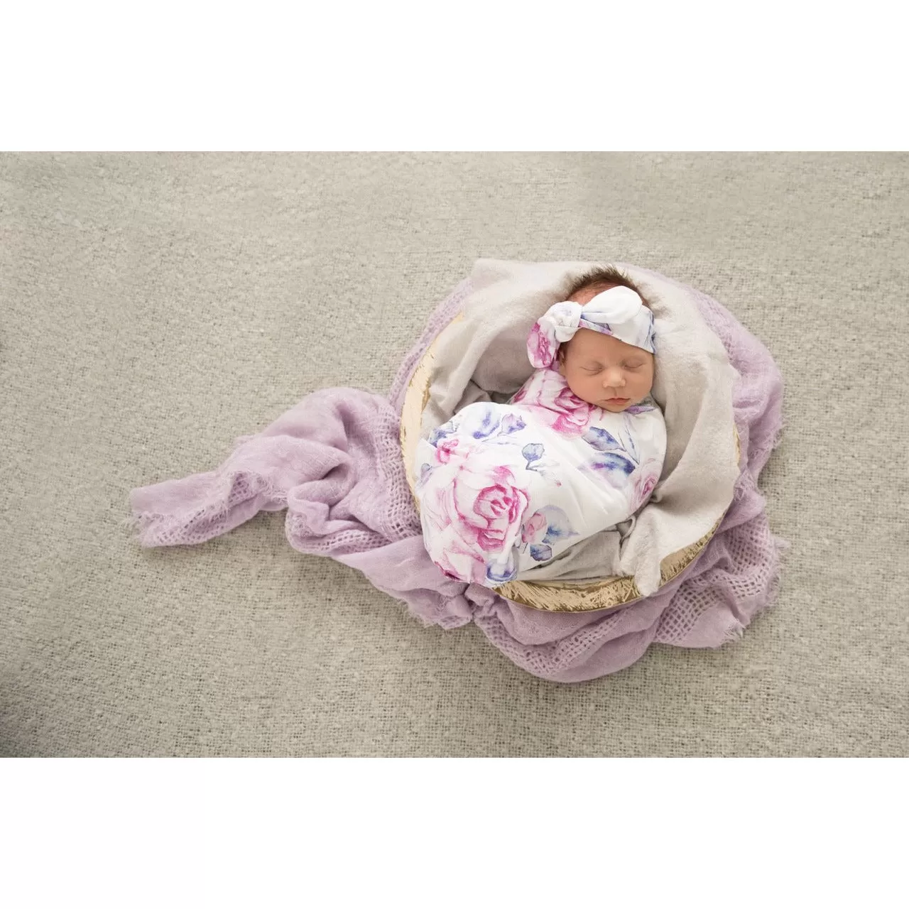 Lilac Skies Snuggle Swaddle & Topknot Set