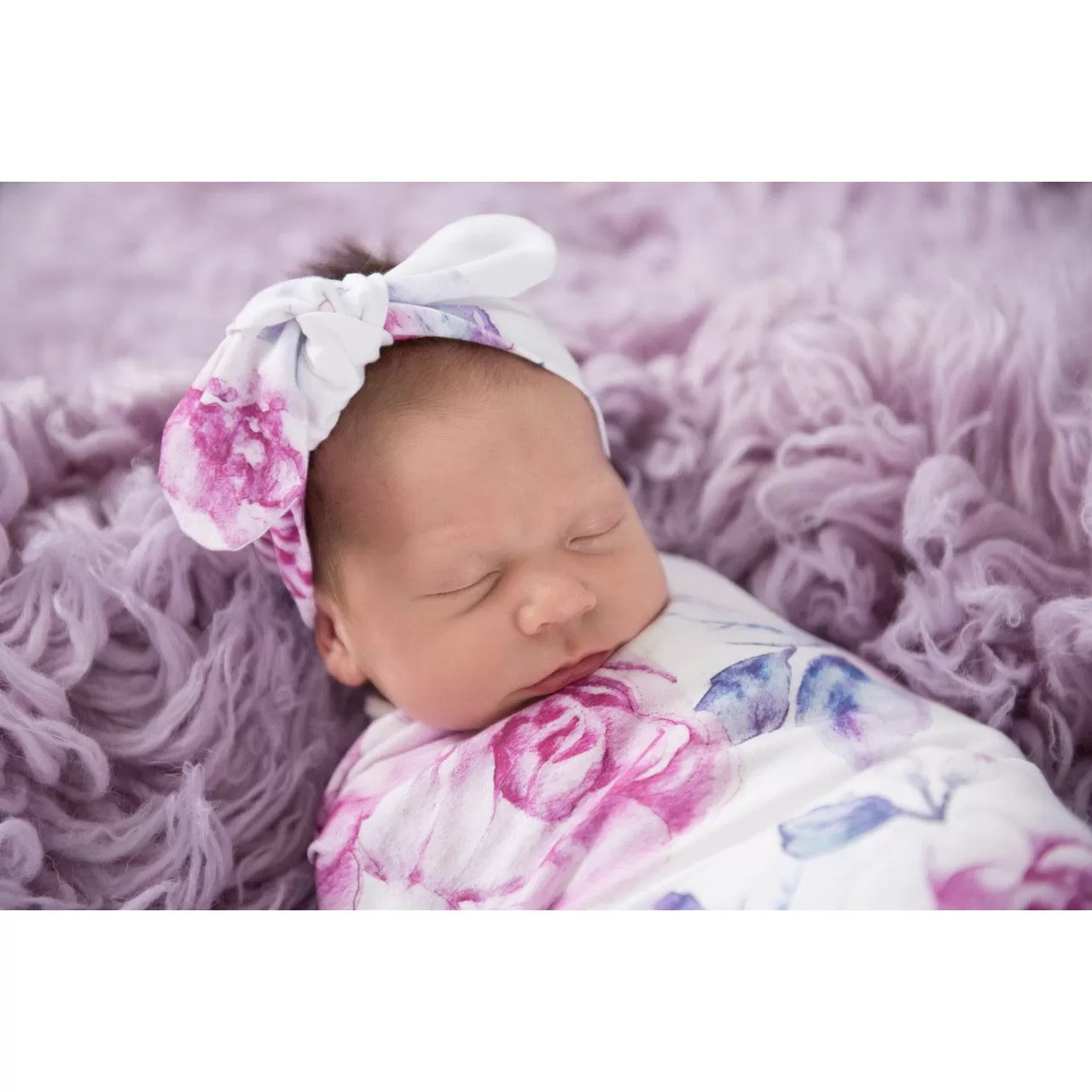 Lilac Skies Snuggle Swaddle & Topknot Set