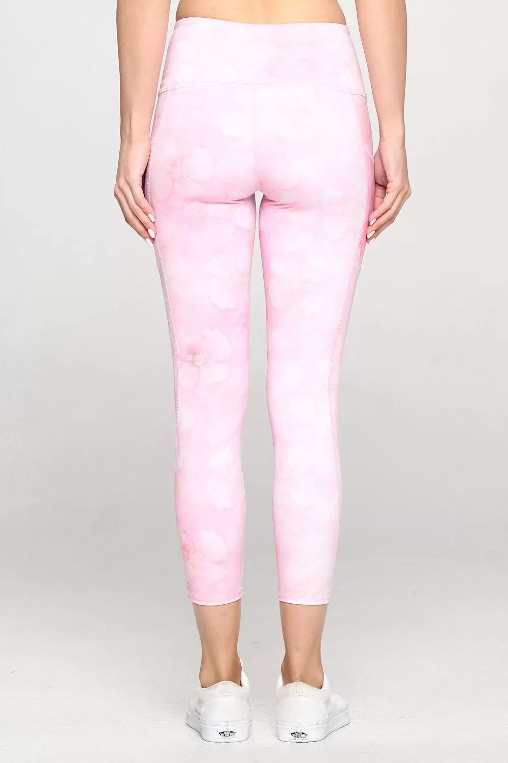 Liz - Pink Marble Floral w Pockets 7/8 Legging - FINAL SALE