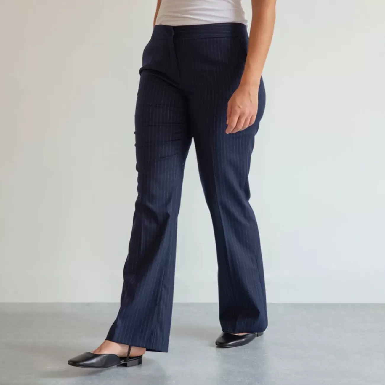 MELISSA PANT NAVY BLUE PINSTRIPE