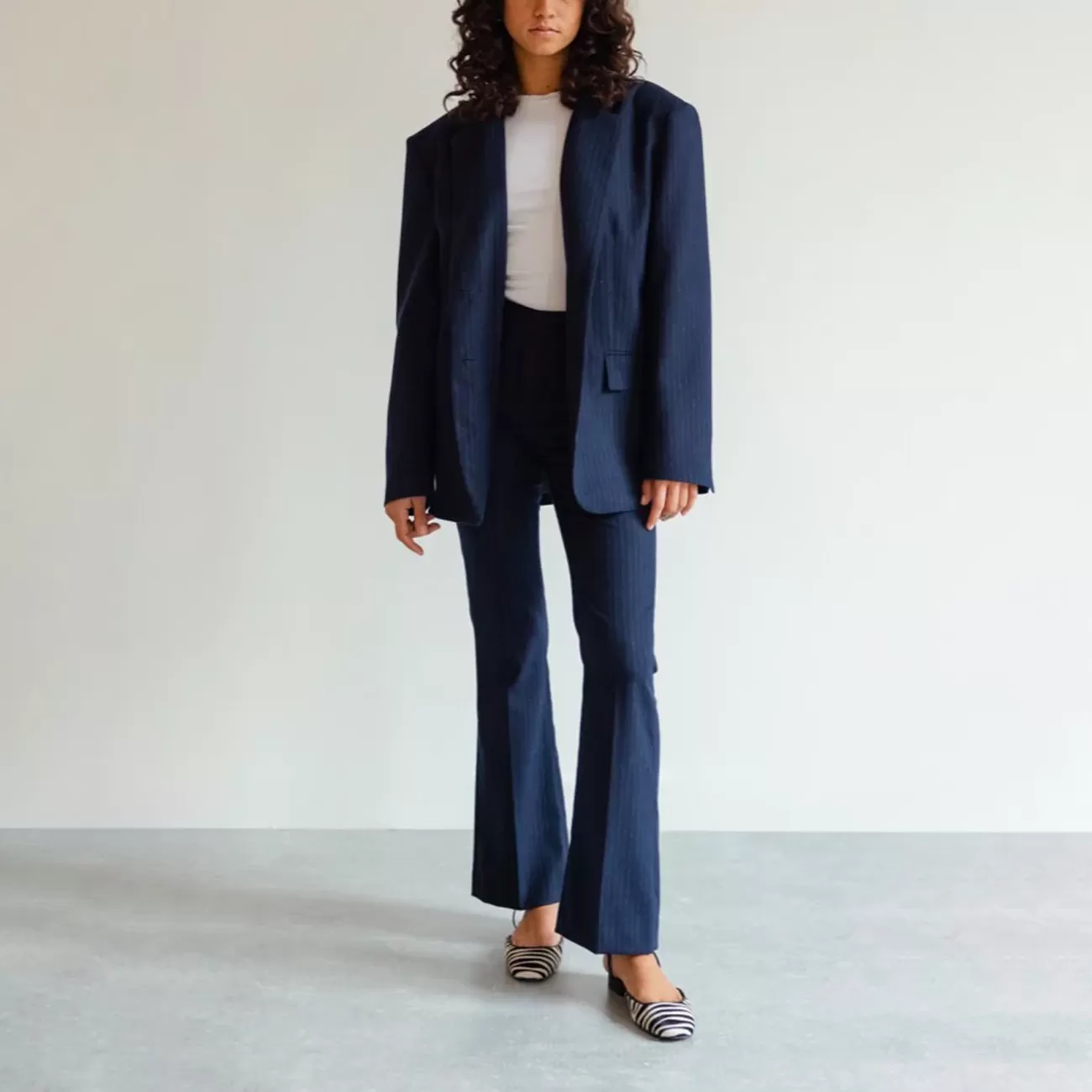 MELISSA PANT NAVY BLUE PINSTRIPE