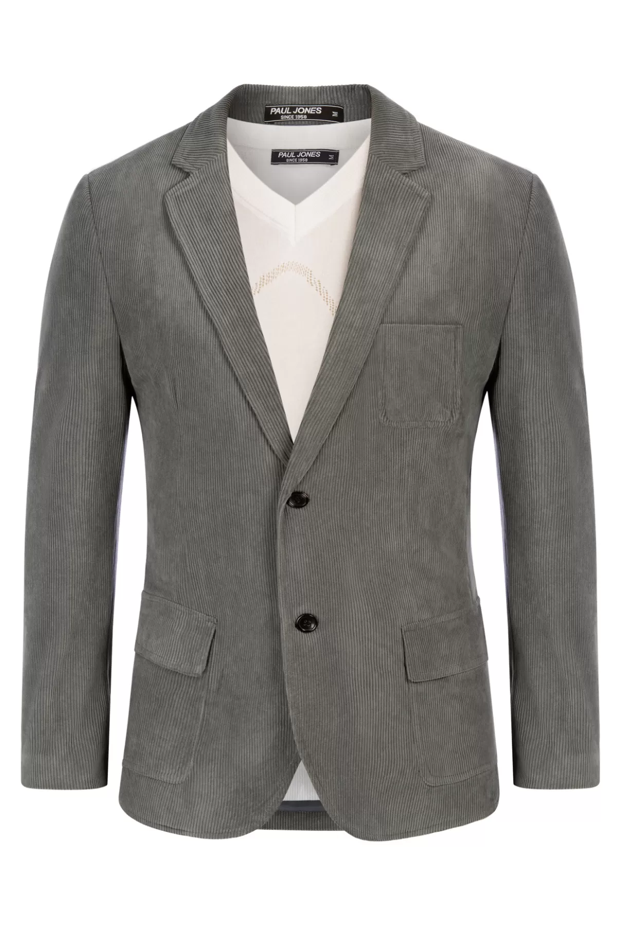 Men's Casual Corduroy Blazer Jacket Slim Fit Two Buttons Sport Coat