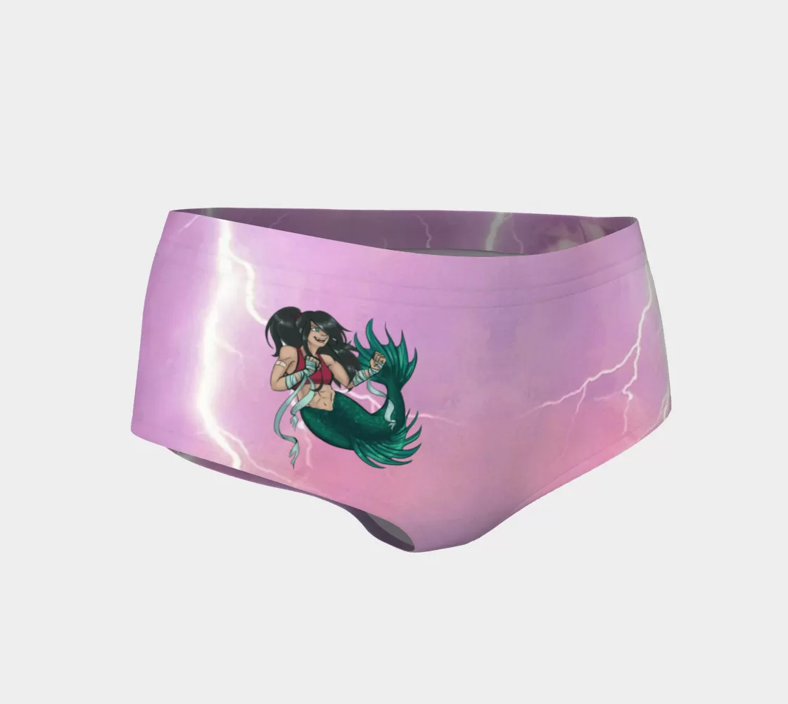 Mermaid Fighter Minishorts in Ocean Lightning