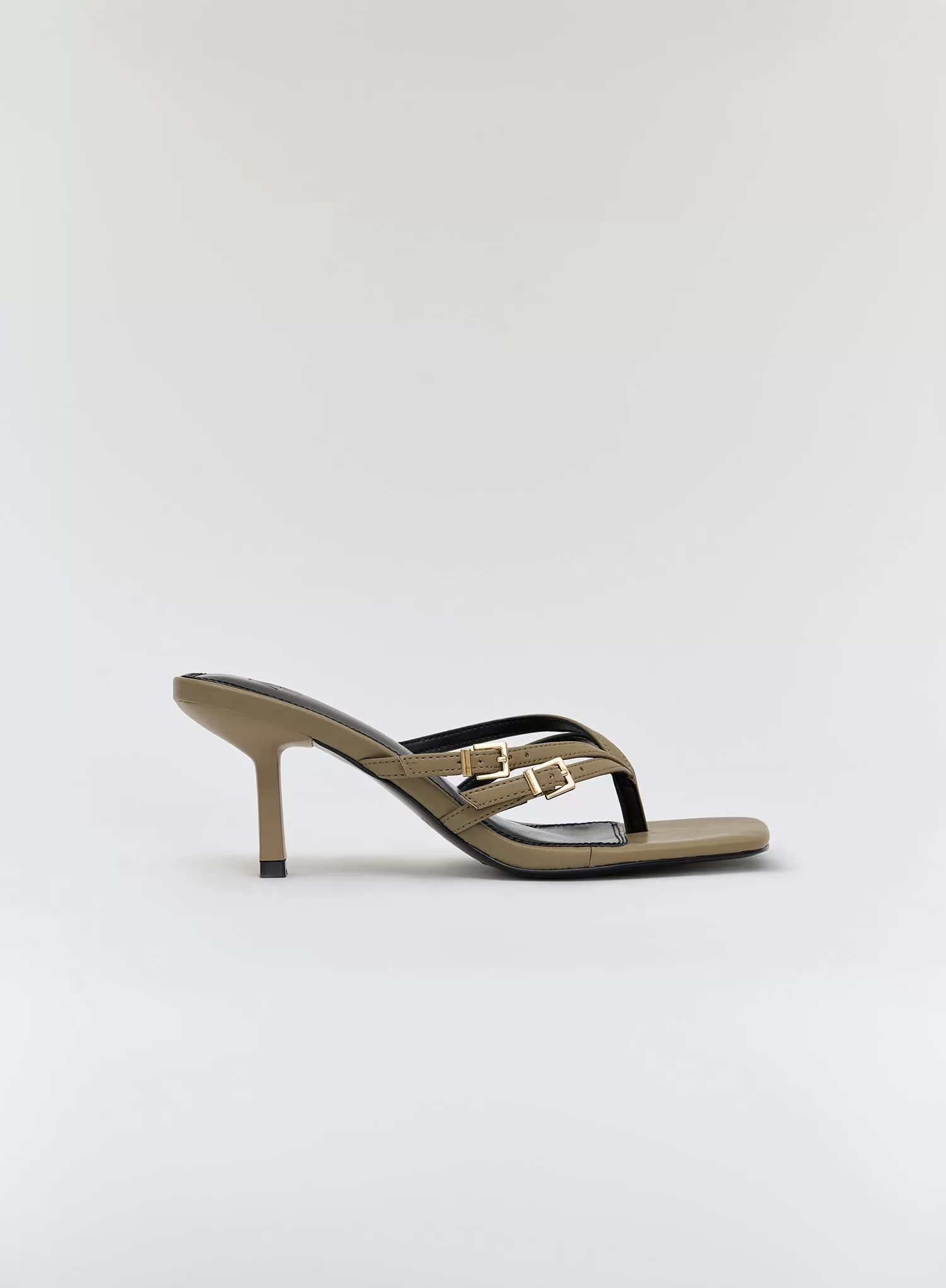 Olive PU Strappy Heel- Nadia