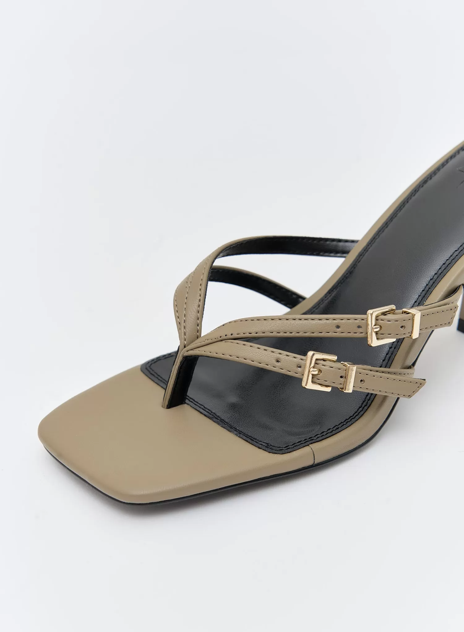 Olive PU Strappy Heel- Nadia