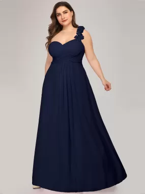 One Shoulder Plus Size Wholesale Chiffon Bridesmaid Dresses