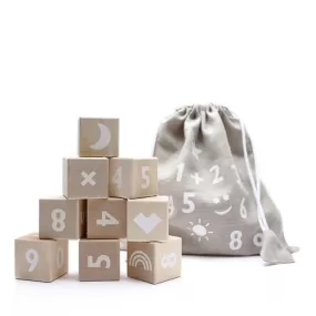 Ooh Noo Wooden Number Blocks - White