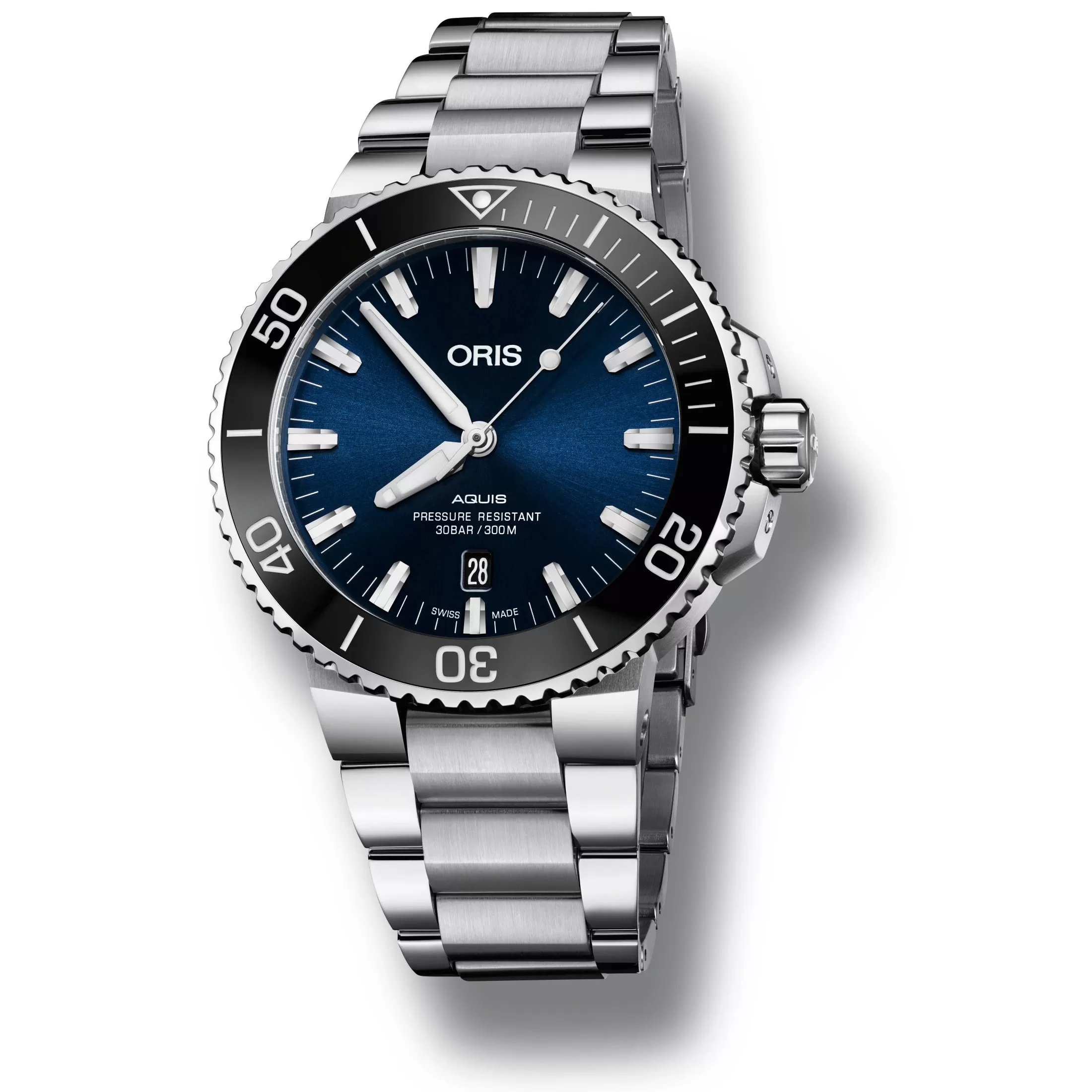 Oris Aquis Date Blue Dial Steel Bracelet 43.5mm Watch 01 733 7730 4135-07 8 24 05PEB